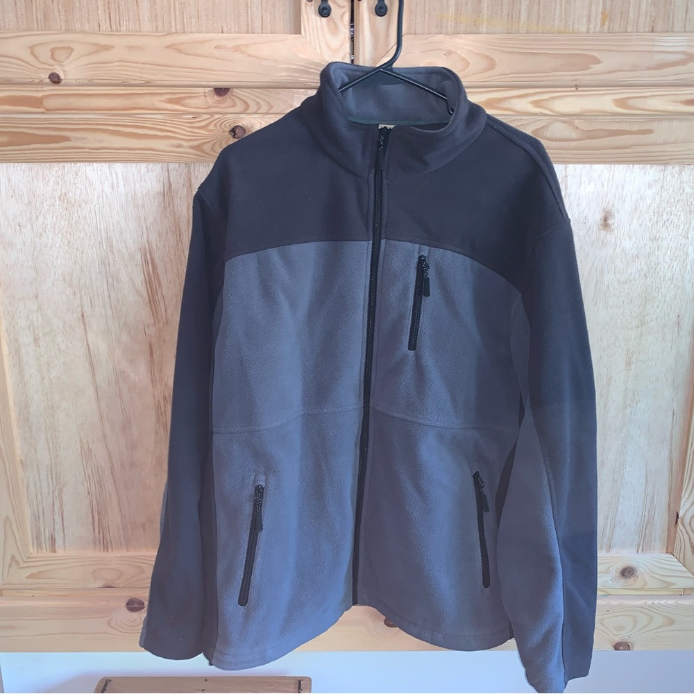 Red Head gray fleece zip front jacket size L